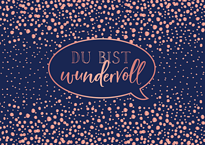 Schreibkram Manufaktur Doppelkarte  Hotfoil Kurz Luxor Blau 