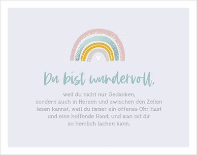Du bist wundervoll...