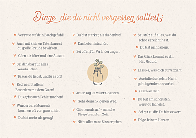 Dinge, die du nicht vergessen solltest