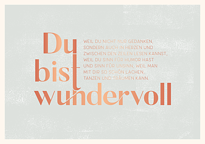 Du bist wundervoll