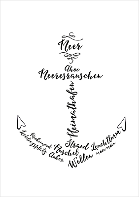 Glück Ahoi Postkarte Großformat  