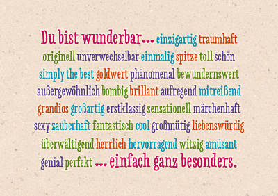 Wortschätzchen Postkarte Großformat