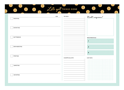 To-Do-Wochenplaner A3 Schreibkram Manufaktur Lets get things done